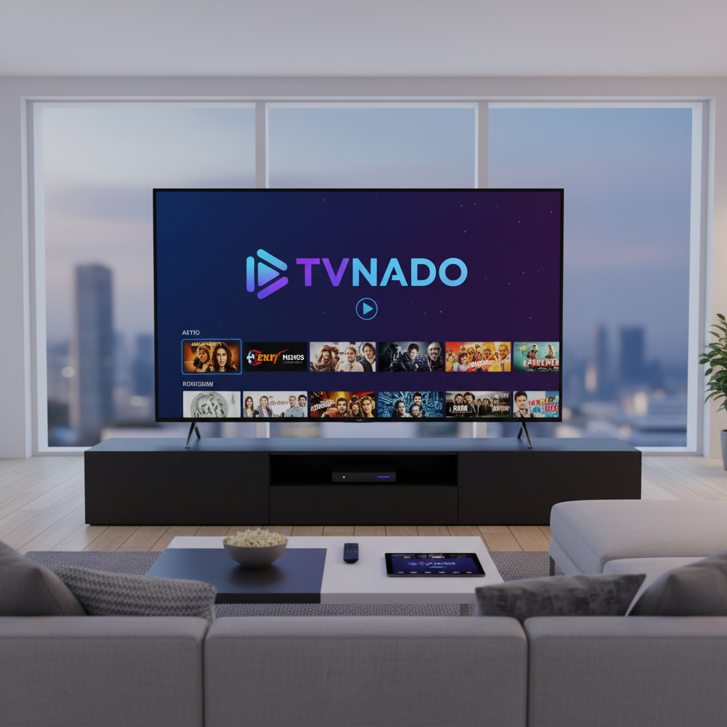 Person watching TV with popcorn