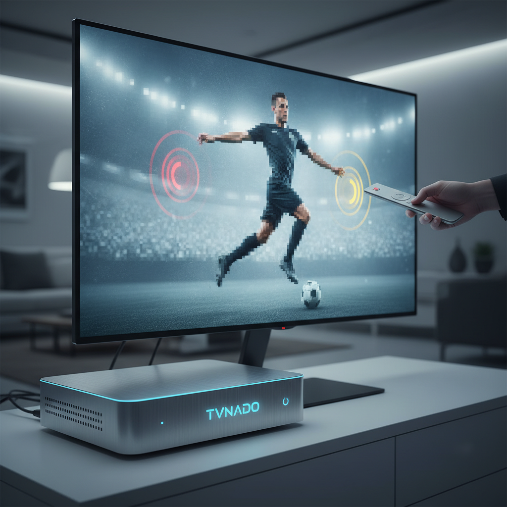 Frustrated person watching buffering screen on TV